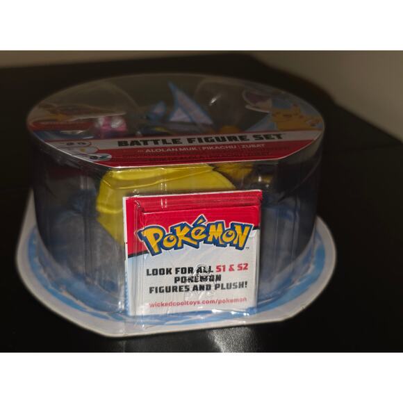Pokémon Battle Figure Set 3 Pack Pikachu Alolan Muk Zubat New Sealed 2018 - Picture 3 of 3